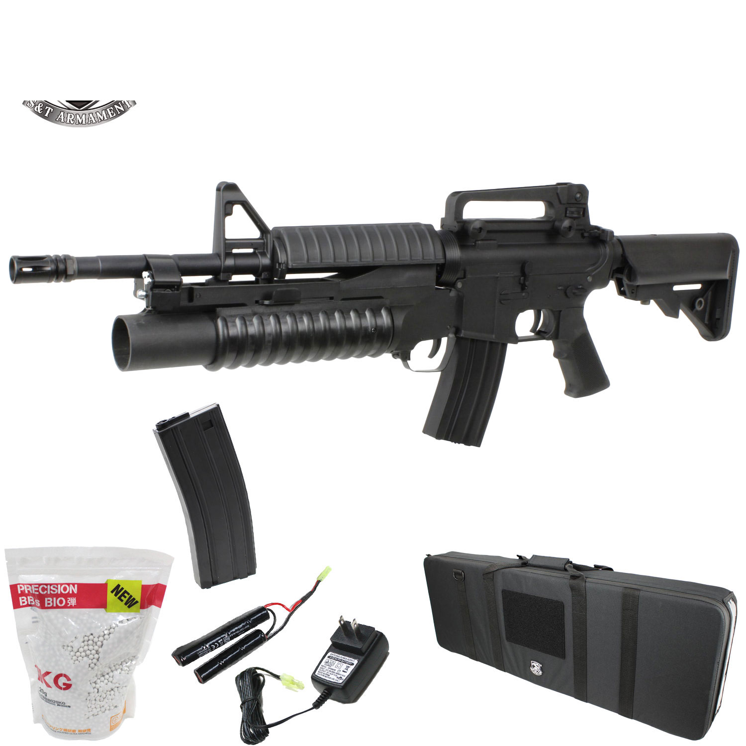 �ڥ��ꥹ�ޥ�BOX6�����åȡ�S&T M4A1 ���ݡ��ĥ饤����ư���� with M203 ����͡��ɥ����㡼S BK(̵���)�ڹ��6�����åȡ�