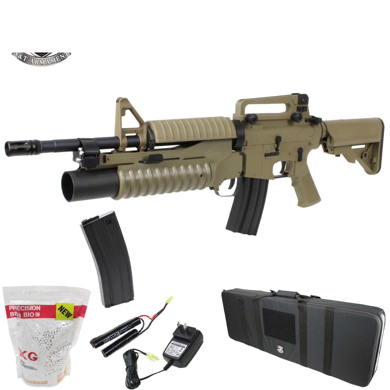 �ڥ��ꥹ�ޥ�BOX6�����åȡ�S&T M4A1 ���ݡ��ĥ饤����ư���� with M203 ����͡��ɥ����㡼S DE(̵���)�ڹ��6�����åȡ�