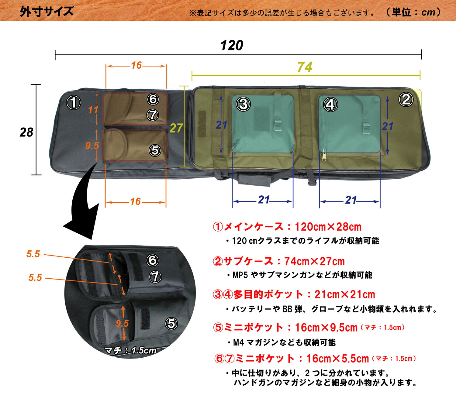 【他店対抗！ガンケース最安値挑戦!!】UFCGC05BK ダブルガンケース 120CM BK 2