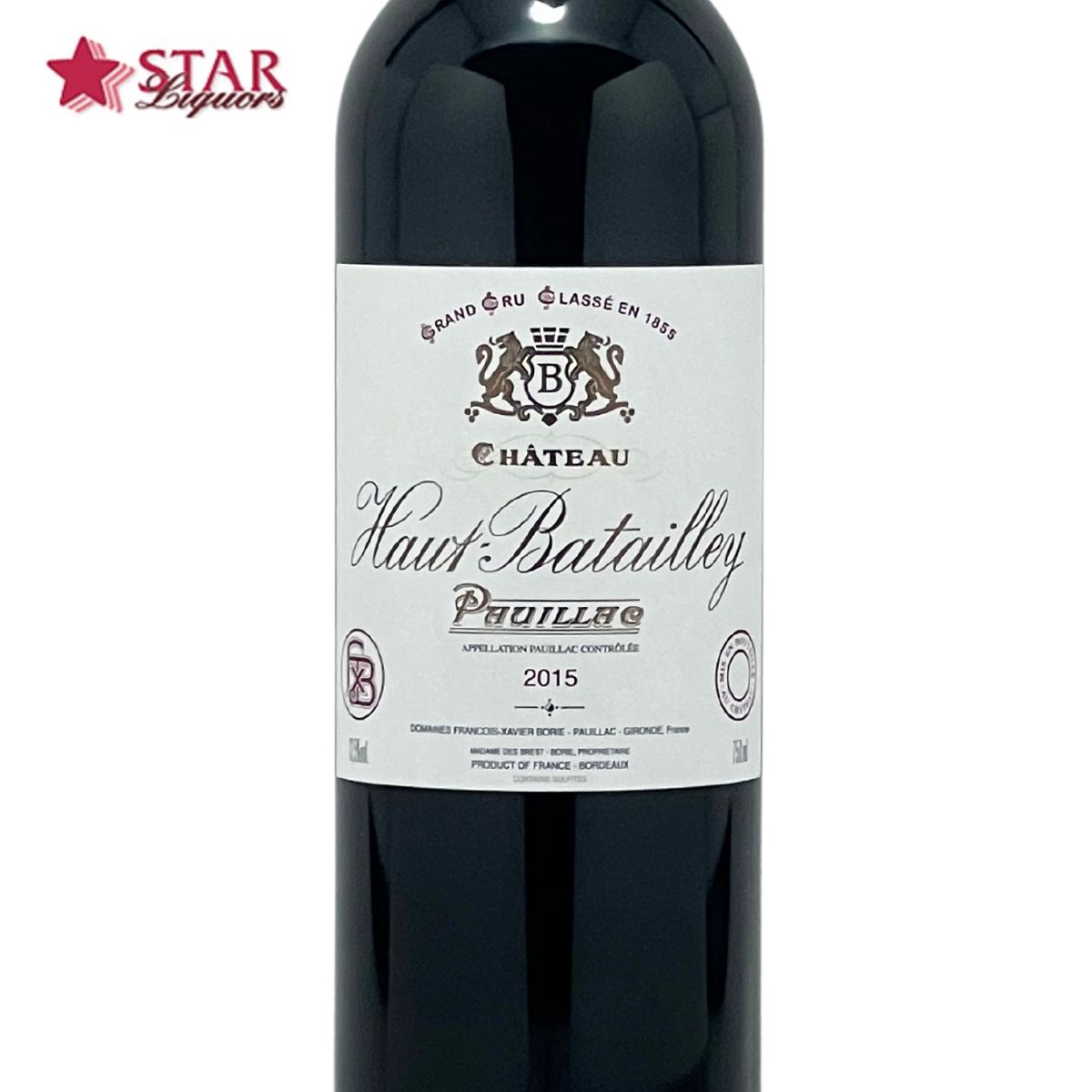 シャトー オー バタイエ 2015Ch Haut Batailley　2015ワイン 赤ワイン 750ml ボルドー ポイヤック フランスワイン ボルドーワイン ポイヤックワイン フランス赤ワイン ボルドー赤ワイン ポイヤック赤ワイン 御中元 暑中御見舞 残暑御見舞 帰省お土産 star-10007354 スターリカーズ楽天市場店 サンプル画像3