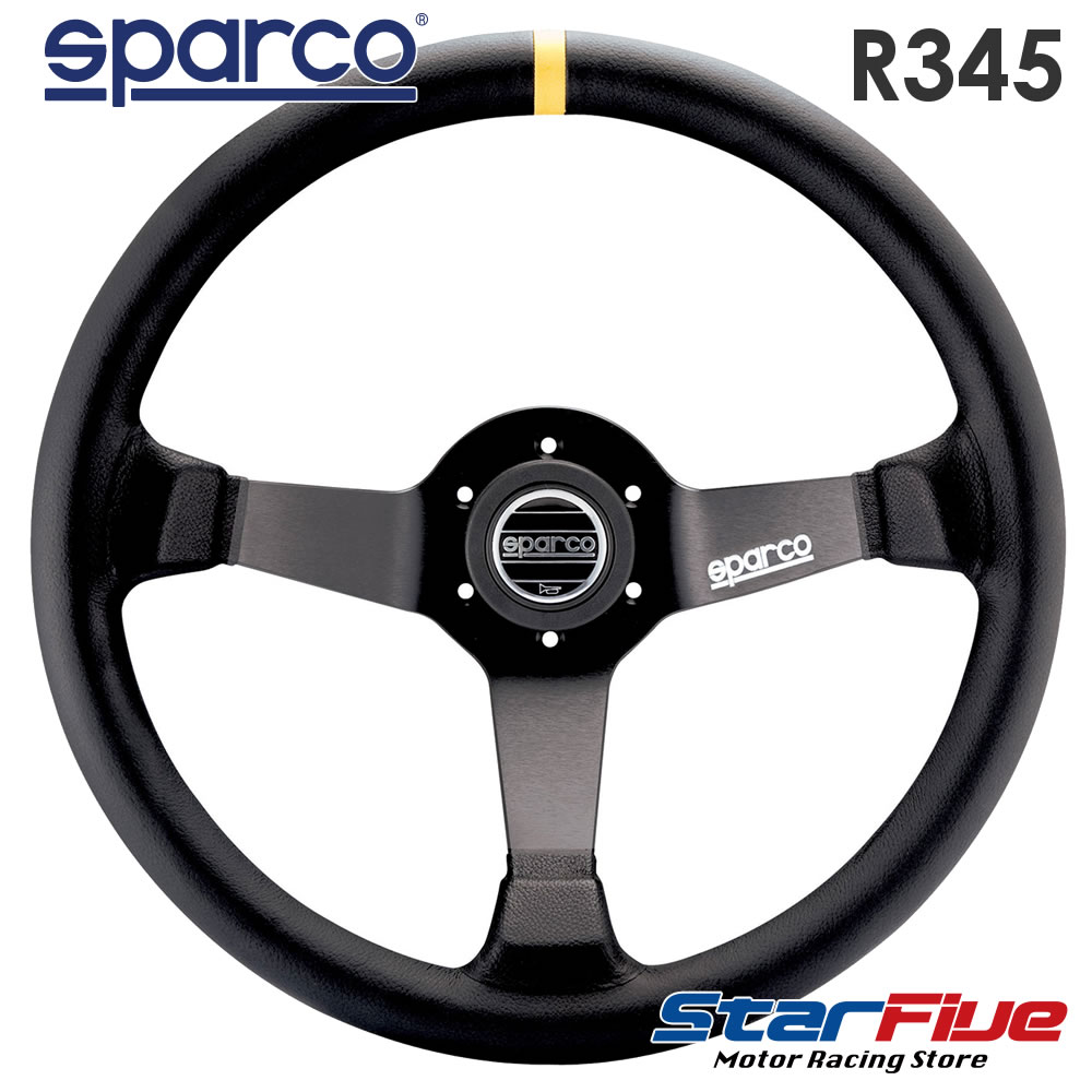 スパルコ ステアリング R345 レザー LEATHER 350mm/DEEP63mm Sparco