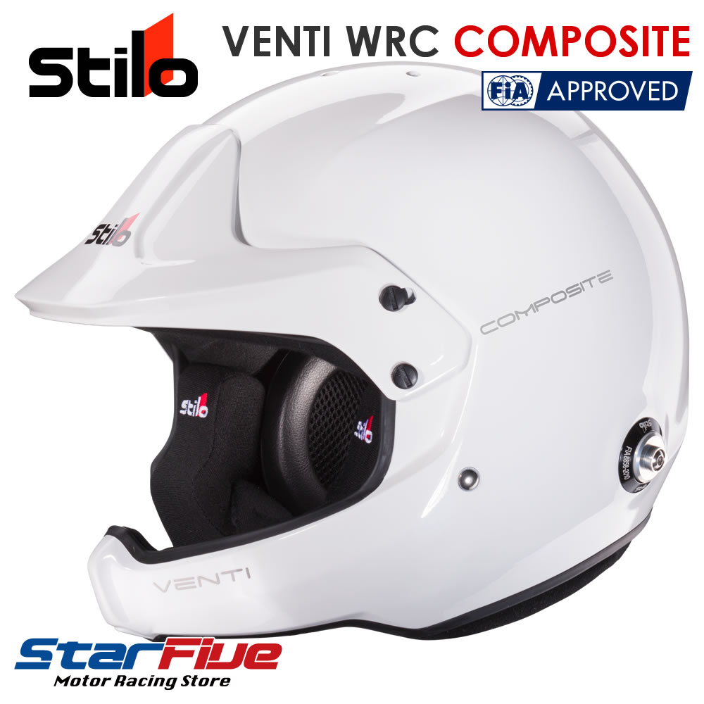 スティーロヘルメット オープンジェット VENTI WRC COMPOSITE ホワイト 4輪用 FIA8859-2015 SNELL SA2020公認 STILO HELMET