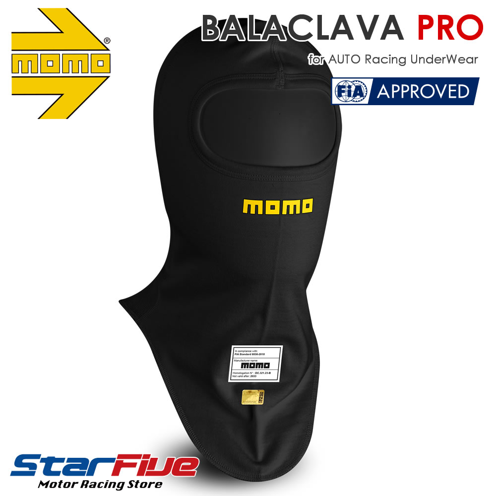 楽天Star5 スターファイブMOMO フェイスマスク BALACLAVA PRO バラクラバプロ ブラック 4輪用 耐火 FIA8856-2018公認 モモ