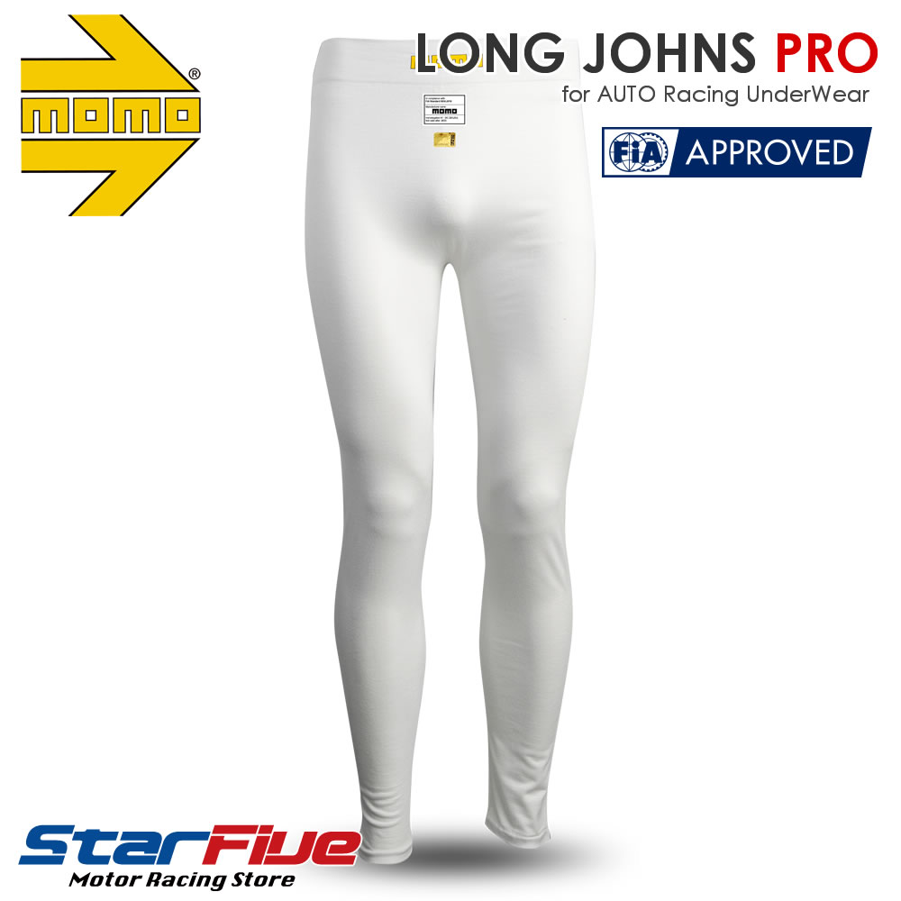 MOMO 耐火パンツ LONG JOHNS PRO アンダーウェア パンツ ホワイト 4輪用 耐火 FIA8856-2018公認 モモ