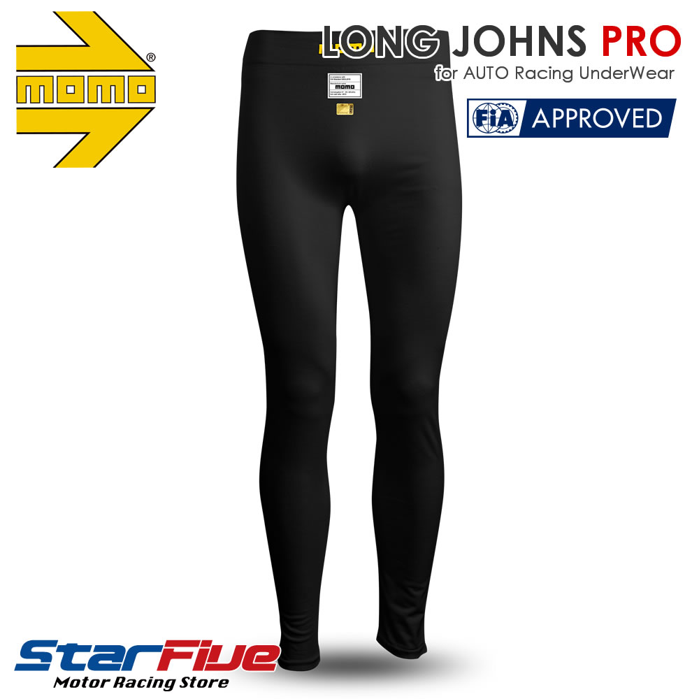 MOMO 耐火パンツ LONG JOHNS PRO アンダーウェア パンツ ブラック 4輪用 耐火 FIA8856-2018公認 モモ