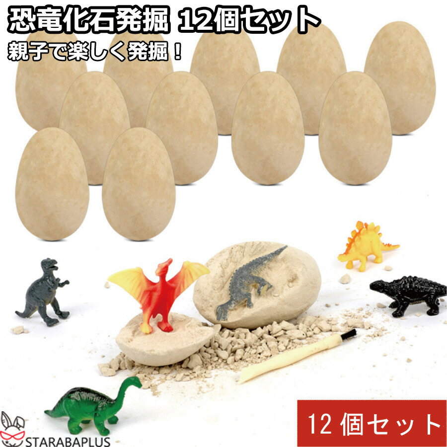 Rakuten - 【6/4〜全品ポイント10倍！】卵 発掘 恐竜 工作 恐竜 おもちゃ 恐竜化石発掘 12個セット 恐竜玩具卵 子供おもちゃ 誕生日ギフト プレゼント おもちゃ 恐竜おもちゃ 送料無料