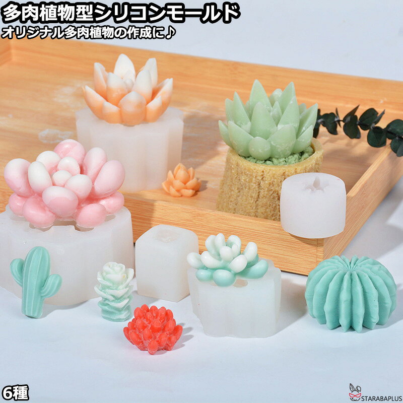 Rakuten - 【6/4〜全品ポイント10倍！】シリコンモールド 多肉植物型 レジン型 シリコン型 多肉植物 レジン枠 シリコン製 レジン型 レジン UVレジン 多肉 植物 サボテン 操作簡単 初心者向け 送料無料