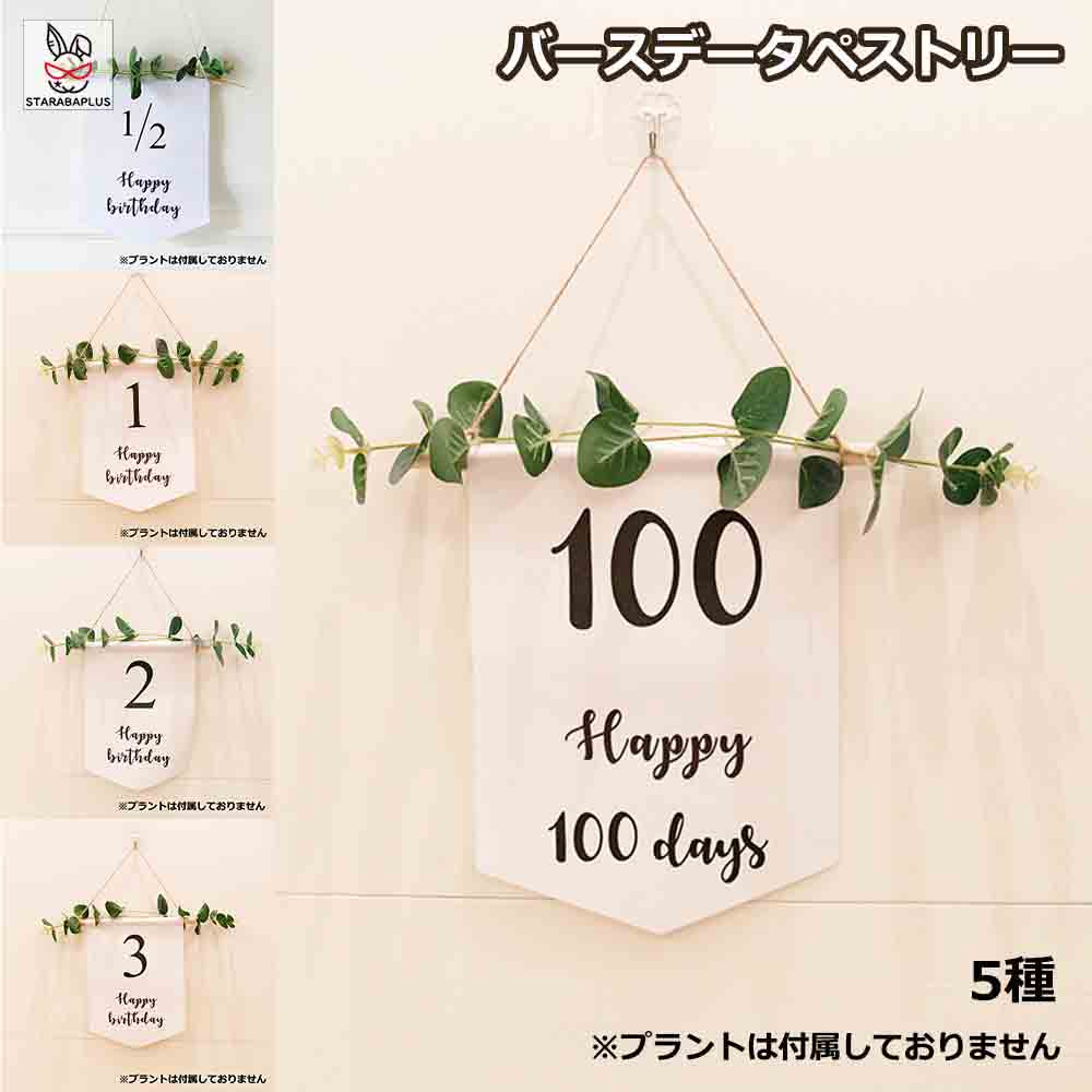 Rakuten - 【6/4〜全品ポイント10倍！】Happy Birthday 誕生日タペストリー ハッピーバースデー バースデー 誕生日 パーティー 飾り ハーフバースデー 1/2 100日祝い 100日 飾り付け ベビー パーティーグッズ 100日 1歳 2歳3歳 かわいい おしゃれ 送料無料