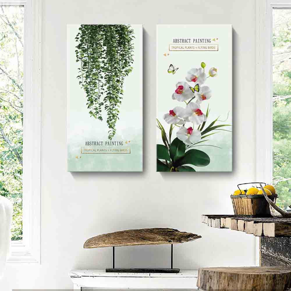 Rakuten - 【6/4〜全品ポイント10倍！】ファブリック 絵画 インテリア 絵 アートフレーム 植物 人気40×80cm 壁掛け 壁絵 おしゃれ インテリアアート 玄関 リビング フレーム アートパネル リビング プレゼント モダン おしゃれ 飾る 送料無料