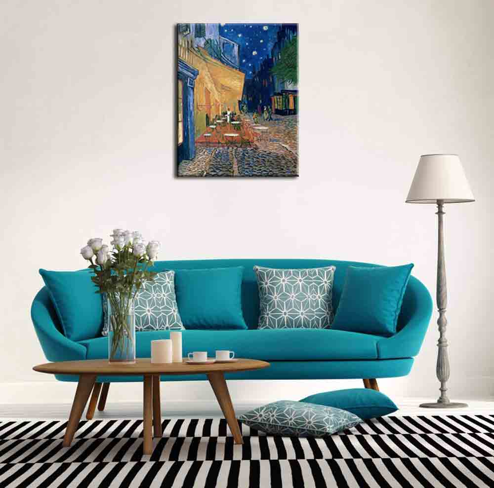 ファブリックパネル 絵画 インテリア 絵 アートフレーム 夜のカフェテラス ゴッホ プリキャンバス複製画 人気40×60cm 壁掛け おしゃれ 玄関 リビング アートパネル リビング プレゼント 送料無料