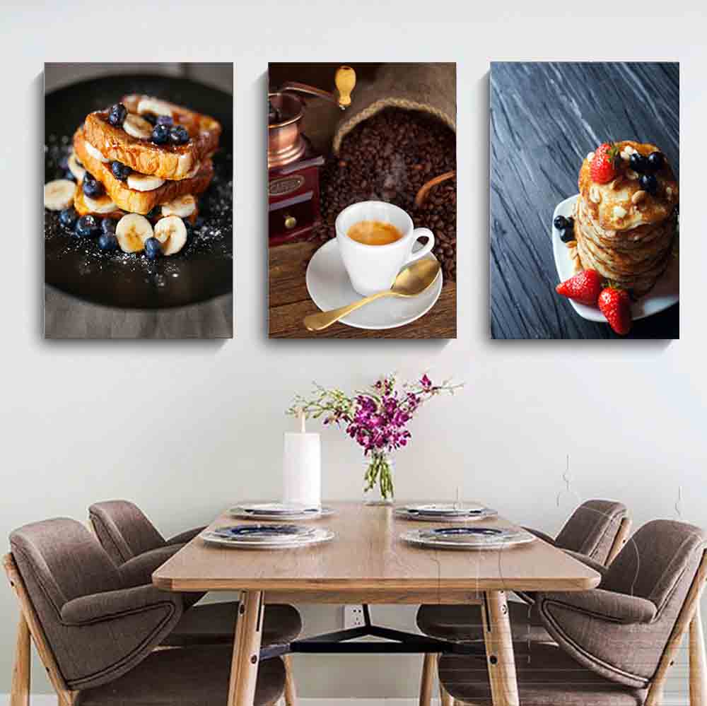 乐天商城 - カフェ 絵画 パンケーキ 絵画 インテリア 絵 アートフレーム 人気30×40cm 喫茶店 壁掛け 壁絵 おしゃれ インテリアアート 玄関 リビング フレーム アートパネル リビング プレゼント おしゃれ 飾る 送料無料