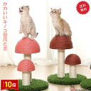 「エントリーでポイント10倍 」かわいい 猫用爪とぎ タワー きのこ キノコ キャットタワー インテリア 爪とぎポール ストレス解消 可愛い 送料無料