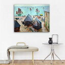 クロード モネ エトルタのボートの出発 パネル 40cm×50cm 名画 絵画 インテリア 油絵 風景画 壁掛け 装飾 ホテル カフェ リビング ファブリック ...