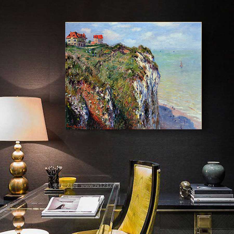 クロード モネ ファレーズ パネル 40cm×50cm 名画 絵画 インテリア 油絵 風景画 壁掛け 装飾 ホテル カフェ リビング ファブリック アートパネル...