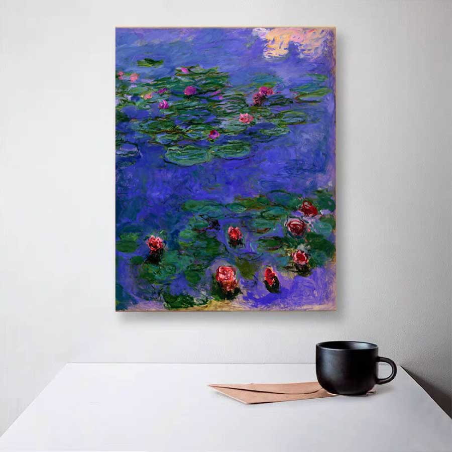 クロード モネ 睡蓮 パネル 40cm×50cm 名画 絵画 インテリア 油絵 風景画 壁掛け 装飾 ホテル カフェ リビング ファブリック アートパネル プレ...