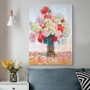 「エントリーでポイント10倍 」クロード・モネ 牡丹の花瓶印象派 油絵 風景画 壁掛け 名画 ファブリック オシャレ インテリア アートパネル プレゼント 送料...