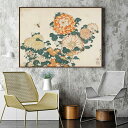 「エントリーでポイント10倍 」 葛飾北斎「菊と蜂」60×50 風景画 壁掛け 名画 ファブリック オシャレ インテリア アートパネル プレゼント 送料無料