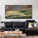 フレデリック・エドウィン・チャーチ ナイアガラ 80cm×40cm 名画 絵画 インテリア 油絵 風景画 壁掛け オシャレ 装飾 ホテル カフェ リビング ファ...