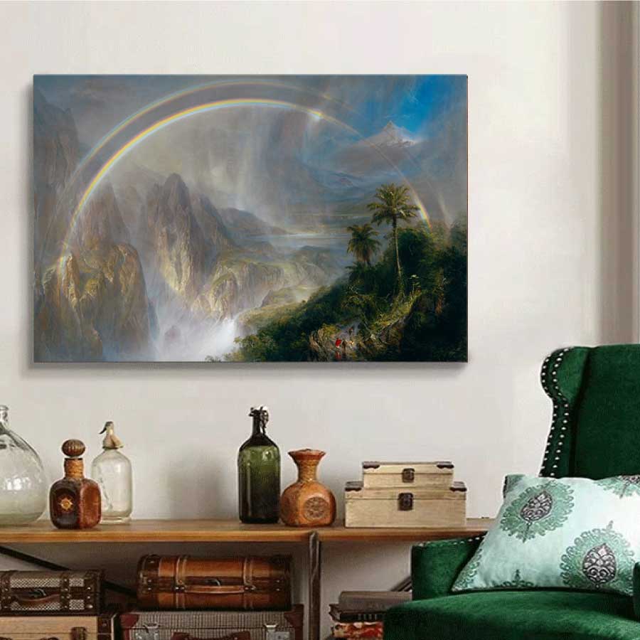 「★エントリーでポイント10倍」フレデリック・エドウィン・チャーチ 熱帯地方の雨季 75cm×50cm 名画 絵画 インテリア 油絵 風景画 壁掛け オシャレ ...