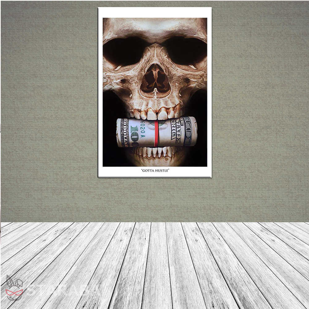 Rakuten - 【スーパーSALE★P10倍】 ファブリック 絵画 髑髏 ドクロ スカル インテリア 絵 アートフレーム 人気30×45cm 壁掛け 壁絵 おしゃれ インテリアアート 玄関 リビング フレーム アートパネル リビング プレゼント モダン おしゃれ 飾る 送料無料