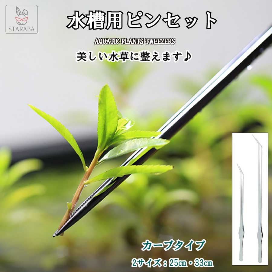 Rakuten - 【最大1,500円OFF クーポン】 水槽用ピンセット ピンセット 長い ロング 水草トリミング アクアリウム ハーバリウム 爬虫類飼育 水草植栽 ステンレス 滑り止め カーブ 掃除 送料無料