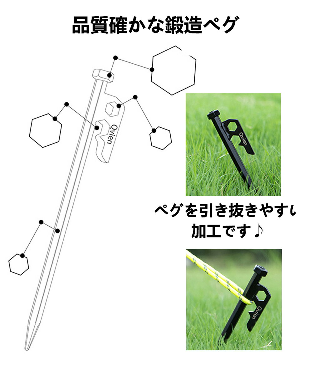 ペグ アウトドア 野外 キャンプ 運動会 レジャー 公園 スポーツ観戦 釣り 8本組 送料無料 2