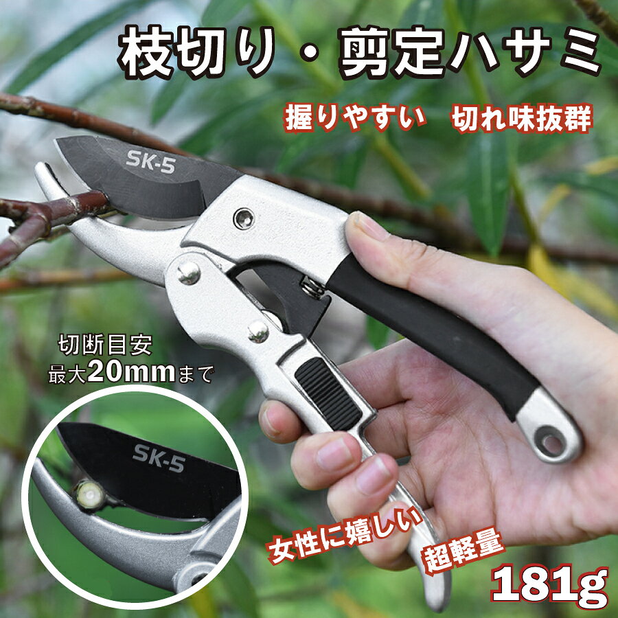 Rakuten - 【最大1,500円OFF クーポン】 剪定ばさみ はさみ ハサミ 庭 ガーデン 園芸 枝切り 枝切りばさみ ロック 作業 庭木 クリックポスト 送料無料