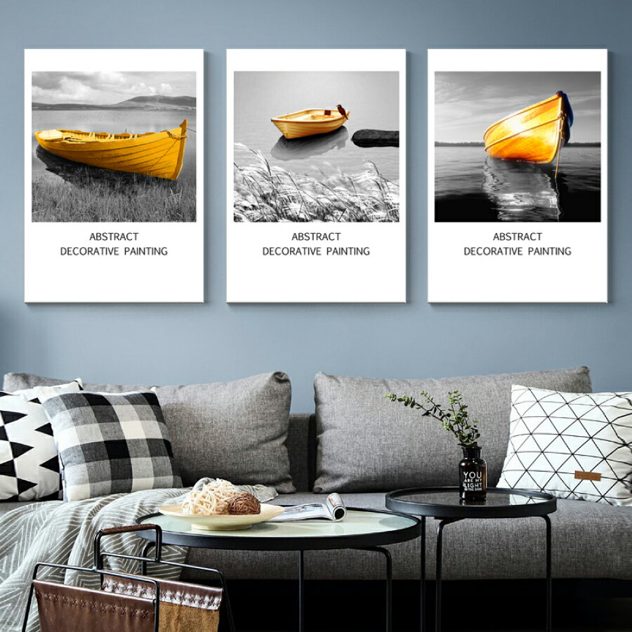 Rakuten - 【最大1,500円OFF クーポン】 モノトーン 3枚セット 絵画 インテリア ファブリック 船 シップ 人気 絵 40×30cm 装飾 パネル インテリア アートパネル 壁掛け 壁絵 ホテル 旅館 リビング プレゼント アートフレーム 送料無料