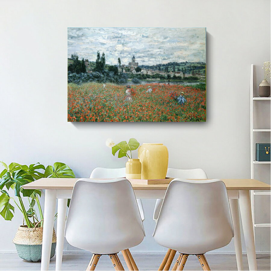 Rakuten - クロード・モネ ヴェトゥイユ近外のポピーの畑 油絵 風景画 壁掛け 名画 ファブリック オシャレ インテリア アートパネル プレゼント 送料無料