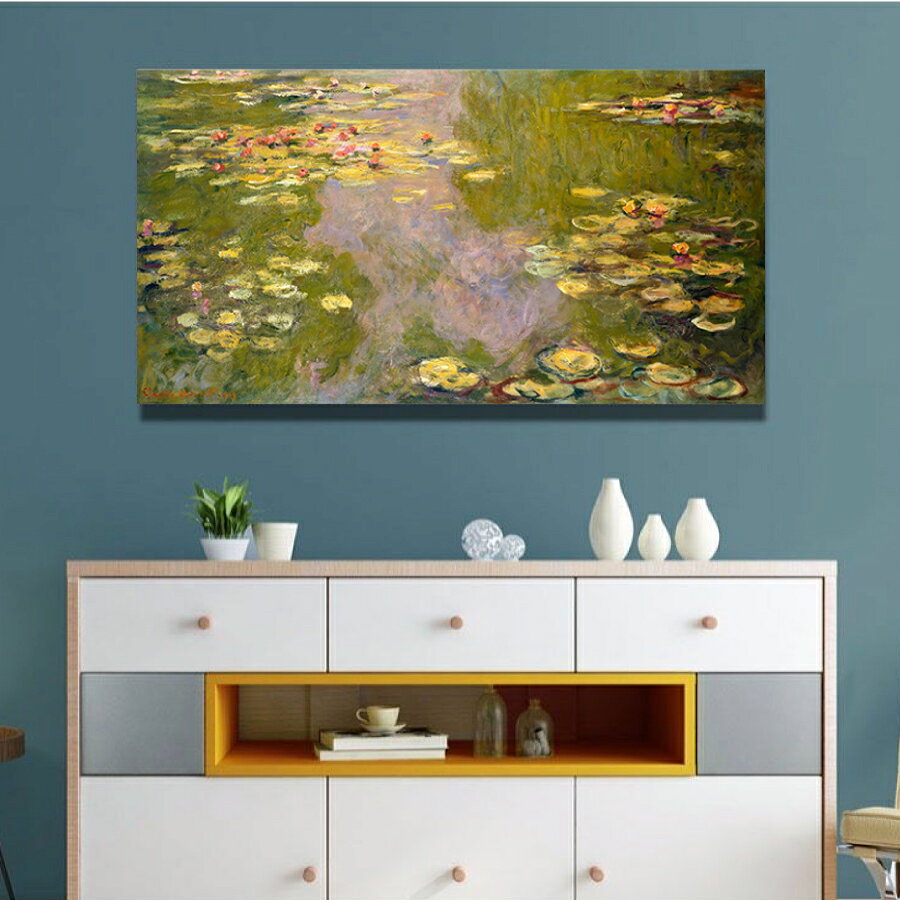【最大1,500円OFF クーポン】 クロード モネ 睡蓮 Water Lilies 油絵 風景画 壁掛け 名画 ファブリック オシャレ インテリア アートパネル プレゼント 送料無料