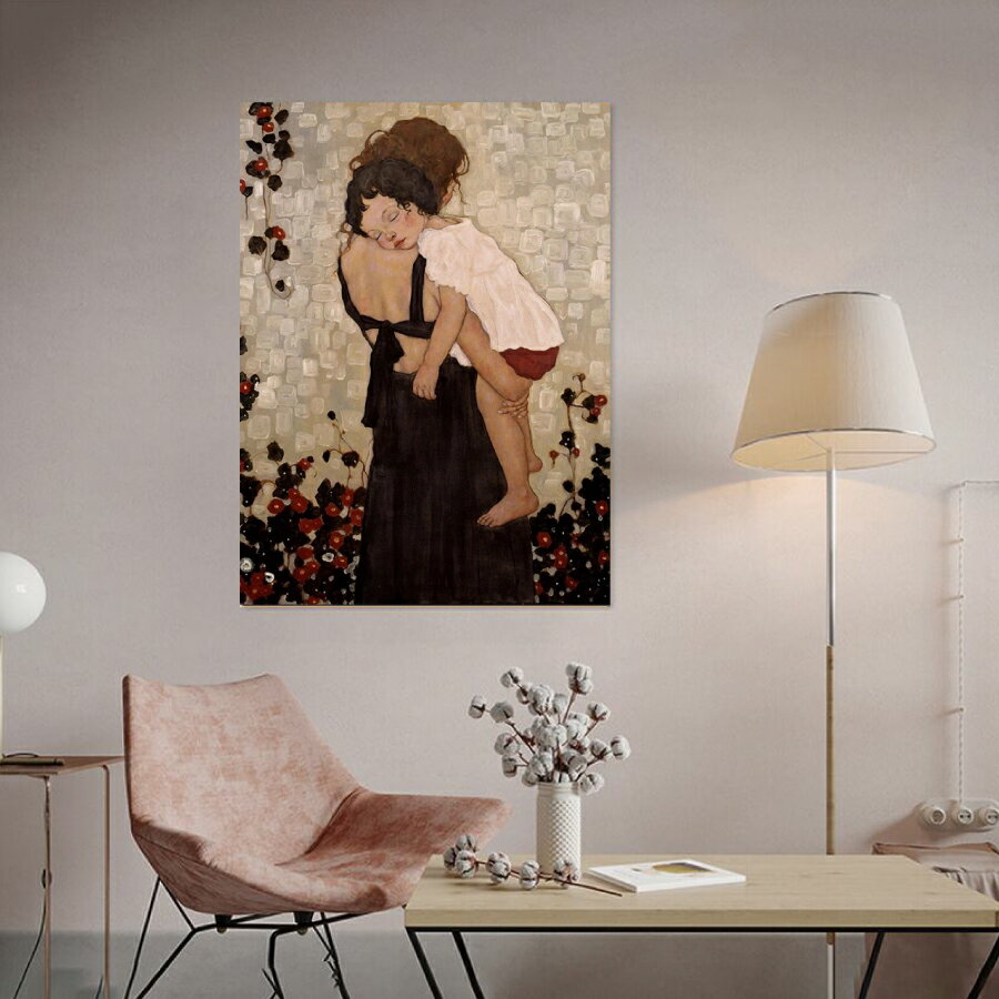 【最大1,500円OFF クーポン】 グスタフ クリムトファブリック パネル 母と子 パネル 名画 絵画 40×60cm インテリア ファブリック 人気 絵 壁掛け 装飾 ホテル カフェ 旅館 リビング オシャレ アートパネル プレゼント 送料無料