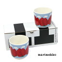 ☆【SALE】食器 marimekko マリメッコ Mansikkavuoret コーヒーカップセット(ハンドルなし) マグ 2個セット 品番:52239470...