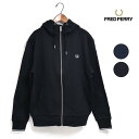 レディース メンズ FRED PERRY フレッドペリー Hooded Zip Through Sweatshirt スウェットパーカー 品番:J7536