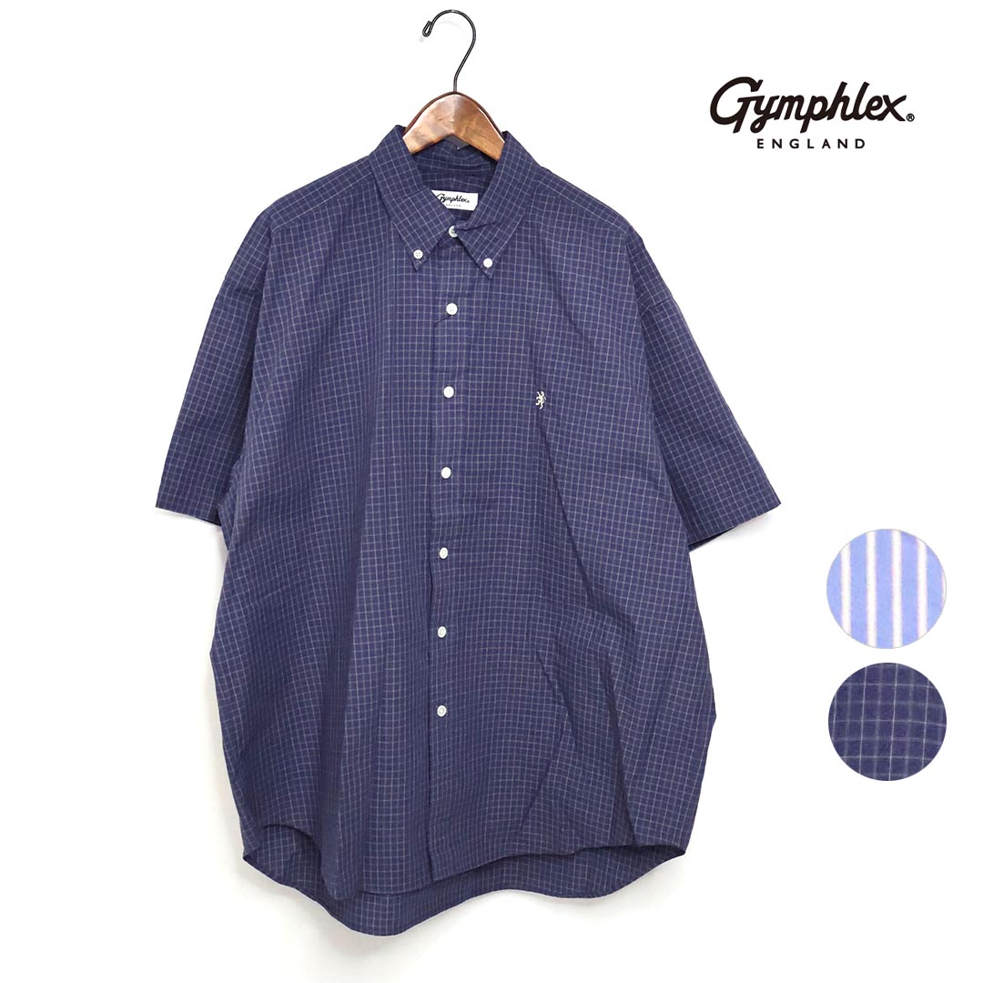 Rakuten - 【クーポン配布！】メンズ Gymphlex ジムフレックス コットン ボタンダウン 半袖シャツ 品番：GY-B0248PSE GY-B0248OGC