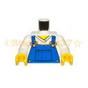 レゴ パーツ ミニフィグトルソー Vネックシャツとブルーのオーバーオール柄 LEGO ばら売り