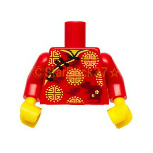 レゴ パーツ ミニフィグトルソー 赤の袍服とネズミ柄 LEGO ばら売り