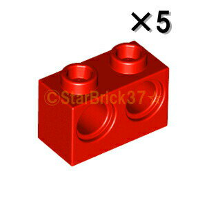 レゴ テクニック パーツ テクニックブロック1×2[穴2つ] レッド[5個セット] LEGO ばら売り