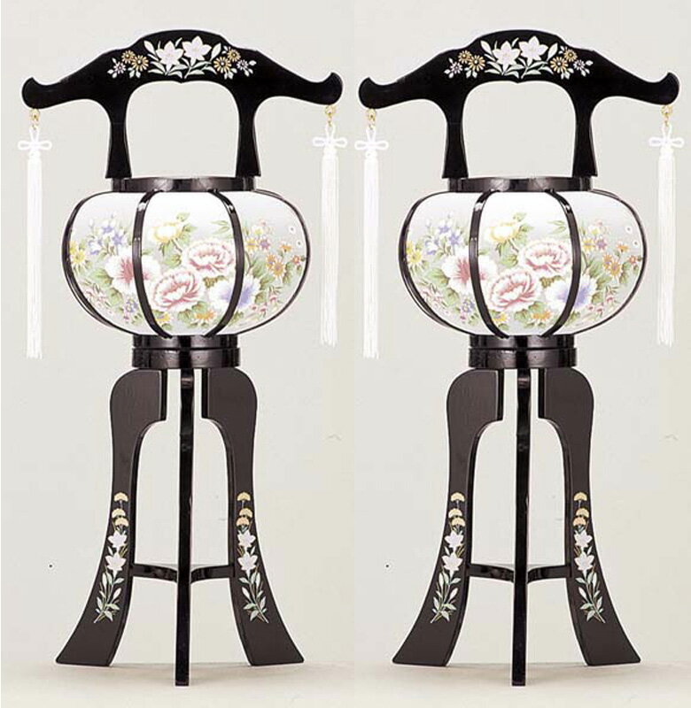 【盆提灯 モダン ミニ】 木製 回転灯 「あゆみ2号」【盆ちょうちん】【一対入】 ya-707 高さ40cm【smtb-s】