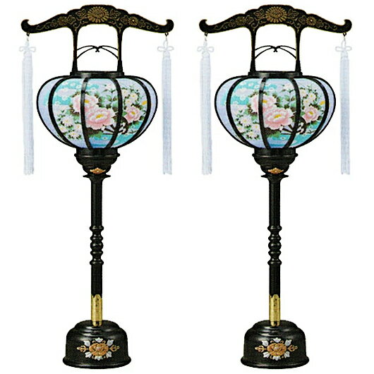 Rakuten - 盆提灯 霊前灯 回転灯 [張 4号] [一対入] 高さ54cm [お盆 初盆 新盆 お盆用品 盆棚用品]