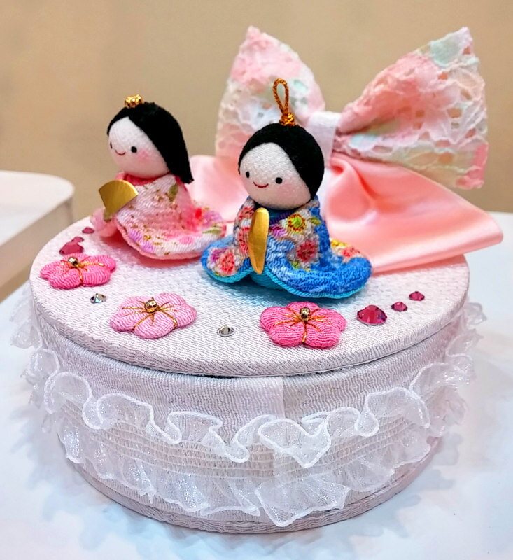雛人形 かわいい ひな人形 京都 ちりめん製 「ふんわりおひなさま」 1-827 [おしゃれ コンパクト飾り 初節句 可愛い 雛小物 ピンク]
