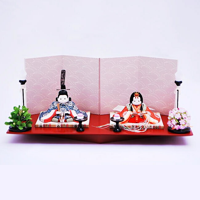 [25%OFF] 雛人形 幸一光作 親王飾り [福 親王出飾り] 木製 ひな人形 間口48cm [木 ...