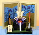五月人形 木製 おしゃれ かわいい 木彫り人形 一刀彫 南雲 「大将兜」 屏風・弓太刀セット NU-507BY [コンパクト 木彫り 伊予 一刀彫り 初節句 端...