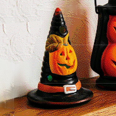 [QXS] ハロウィン 灯り 光る 置物 ランタン [かぼちゃ帽子のスタンドライト] [SE97-26-4-1] ライト付 高さ12cm [かぼちゃ ハット カボチャ 飾り 小物 雑貨 インテリア オブジェ パンプキン パーティー オバケ お化け クリスマス]