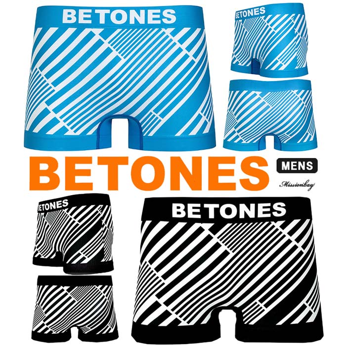 BETONES ビトーンズ MINERAL メンズ インナー 下着 ナイトウェア ボクサーパンツ フリーサイズ 吸汗 速乾 プリント シームレス 立体成型 蒸れない タグレス おしゃれ かっこいい ツルツル 正規…