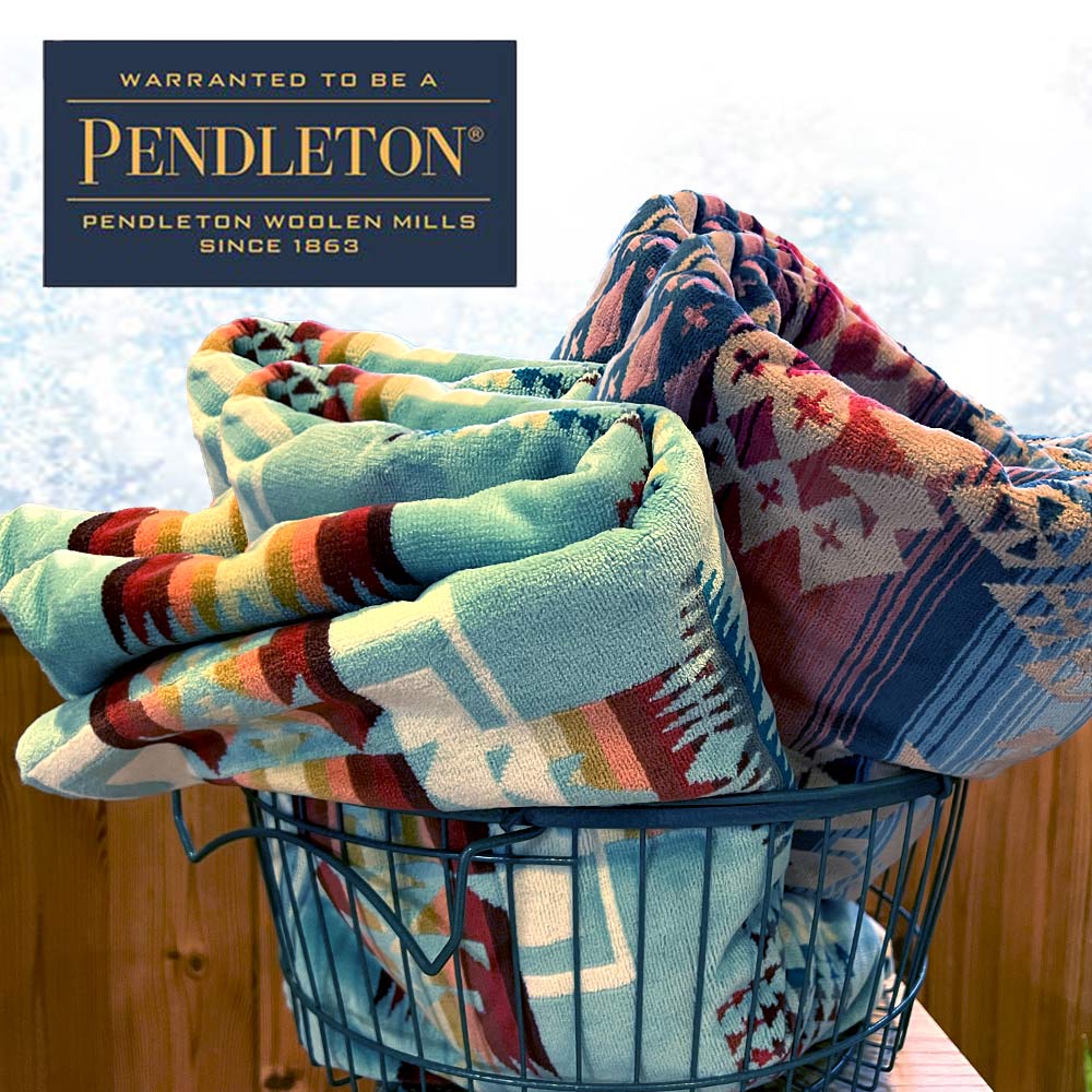 ペンドルトン PENDLETON タオルブランケット ジャガード スパタオル バスタオル 大判 ビーチタオル ブランケット 掛タオル キャニオンランド ネイティブアメリカン オルテガ柄 XB233 プレゼント Bath Towels キャンプ タオルケット