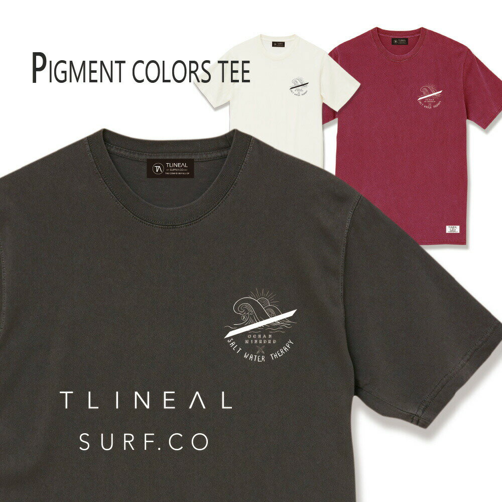  T-LINEAL プリント Tシャツ メンズ 柔らかい 肌触りがいい ピグメント 半袖 大きいサイズ オーバーサイズ 白T アメカジ プリンT クルーネック キレイ目 ロゴT ストリート 人気 ボーダー サーフ ブランド 30代 40代 50代 カジュアル おしゃれ かっこいい