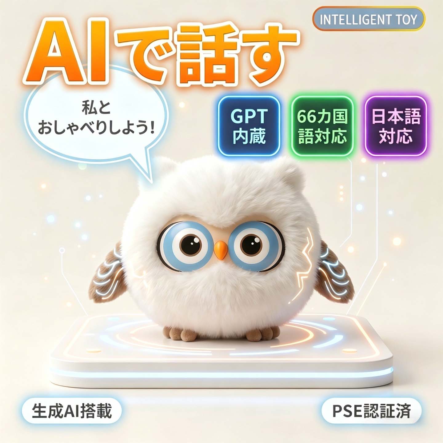 01. 中身は超賢いAI頭脳！ ChatGPTなどの最新AI大模型を搭載。決まった言葉を返すだけの録音おもちゃとは違い、文脈を理解して無限の会話が楽しめます。子供の「なぜ？なに？」にも即座に回答し、大人には良き相談相手になります。 02. 遊びながら楽しく英語学習 なんと66ヶ国語に対応！ネイティブな発音で、自然に語学力がアップします。小さなお子様の「初めての英語」の練習相手にぴったり。高額な英会話教材の代わりにもなる、最高の知育玩具です。 03. なでると喜ぶ究極の癒し効果 体に隠しスイッチを搭載。ふわふわの毛並みをなでると、愛らしい反応が返ってきたり、目の色が変化したりします。疲れた心に寄り添う、あなただけの専属セラピストとして活躍します。 04. スマホで性格までカスタマイズ 専用アプリと連携すれば、キャラクターの変更や音声調整が自由自在。今日はどんな性格にする？その日の気分に合わせて、相棒のキャラクターを変えられます。 メーカー希望小売価格はメーカーサイトに基づいて掲載しています メーカー希望小売価格はメーカーサイトに基づいて掲載しています メーカー希望小売価格はメーカーサイトに基づいて掲載しています01. 中身は超賢いAI頭脳！ ChatGPTなどの最新AI大模型を搭載。決まった言葉を返すだけの録音おもちゃとは違い、文脈を理解して無限の会話が楽しめます。子供の「なぜ？なに？」にも即座に回答し、大人には良き相談相手になります。 02. 遊びながら楽しく英語学習 なんと66ヶ国語に対応！ネイティブな発音で、自然に語学力がアップします。小さなお子様の「初めての英語」の練習相手にぴったり。高額な英会話教材の代わりにもなる、最高の知育玩具です。 03. なでると喜ぶ究極の癒し効果 体に隠しスイッチを搭載。ふわふわの毛並みをなでると、愛らしい反応が返ってきたり、目の色が変化したりします。疲れた心に寄り添う、あなただけの専属セラピストとして活躍します。 04. スマホで性格までカスタマイズ 専用アプリと連携すれば、キャラクターの変更や音声調整が自由自在。今日はどんな性格にする？その日の気分に合わせて、相棒のキャラクターを変えられます。 メーカー希望小売価格はメーカーサイトに基づいて掲載しています メーカー希望小売価格はメーカーサイトに基づいて掲載しています メーカー希望小売価格はメーカーサイトに基づいて掲載しています