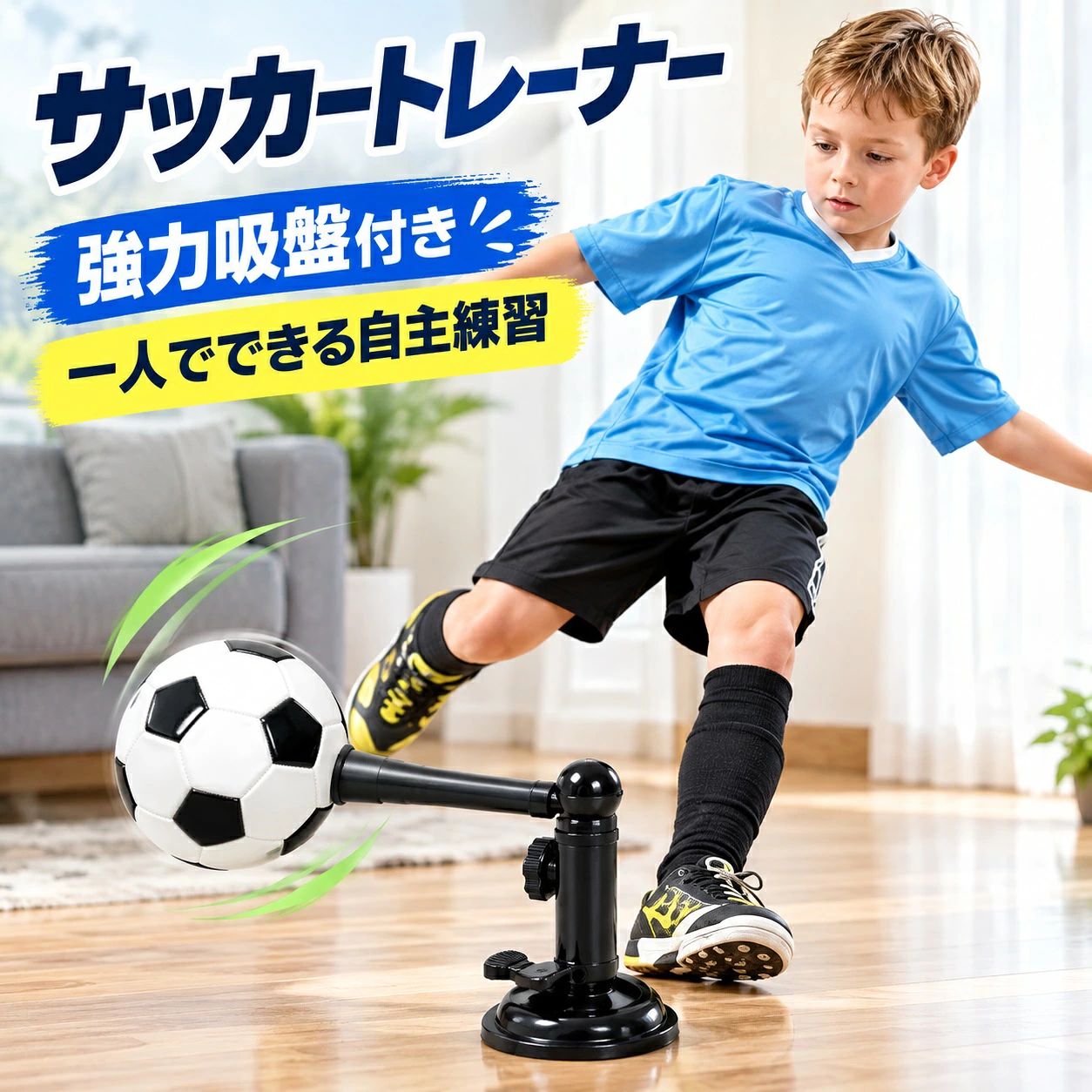 サッカートレーナー サッカー練習器具 一人練習 ボールトレーナー 強力吸盤付き 自主練習 フットタッチ 足運び トレーニング用品 子供 大人 家庭用