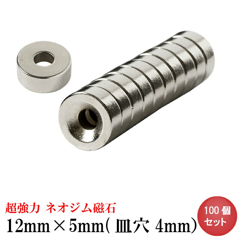 楽天スマホメモリ専門スターフォーカス【5/14 マラソン MAX10％OFF】ネオジム磁石 ネオジウム磁石 12mm×5mm 皿穴4mm ネジ穴 丸型 超強力 磁石 マグネット N35 永久磁石 磁力 DIY オフィス 事務所 倉庫 工業 建築 工場 送料無料 あす楽 領収書発行 まとめ買い （スターフォーカス）【100個セット】