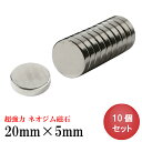 【5/9-5/10 開始28時間 全品10％OFF】ネオジム磁石 ネオジウム磁石 20mm×5mm 丸型 ボタン型 超強力 強力 磁石 マグネット N35 永久磁石 DIY キッチン 冷蔵庫 オフィス 事務所 倉庫 工業 送料無料 領収書発行 まとめ買い (スターフォーカス)【10個セット】